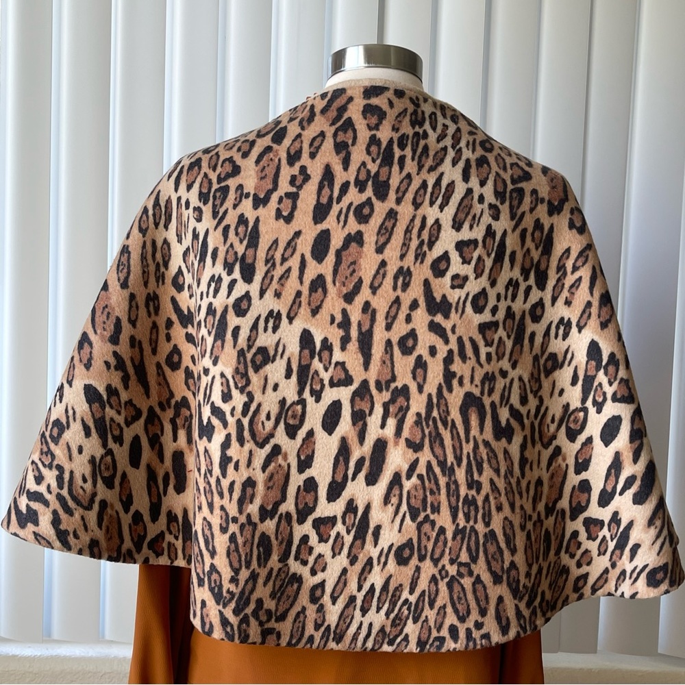 Leopard Print Multi-Purpose Reversible Wool Coat … - image 4
